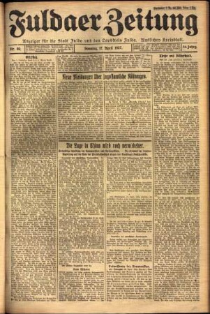 Erste Ausgabe vom Sonntag, den 17. April 1927.