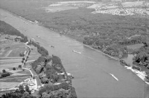 Plittersdorf: Rhein mit Plittersdorf, Richtung Norden