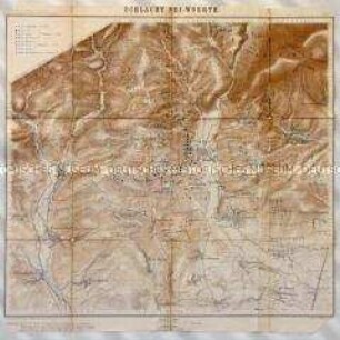 Topographische Karte der Gegend um Wörth mit Truppenaufstellungen aus der Schlacht bei Wörth im Deutsch-Französischen Krieg