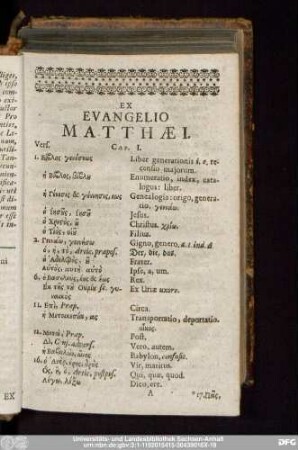 Ex Evangelio Matthaei.