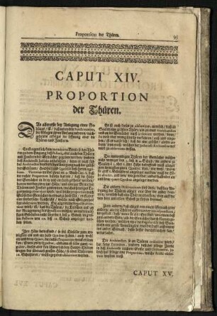 Caput XIV. Proportion der Thüren