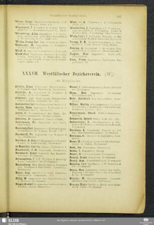 XXXVII. Westfälischer Bezirksverein.