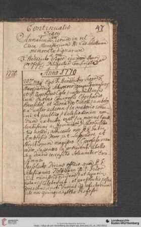 Diarium 1770