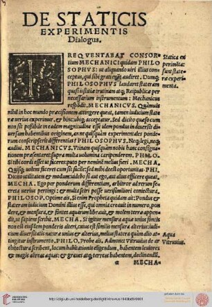 De staticis experimentis dialogus