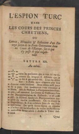 Lettre XIX. Au même