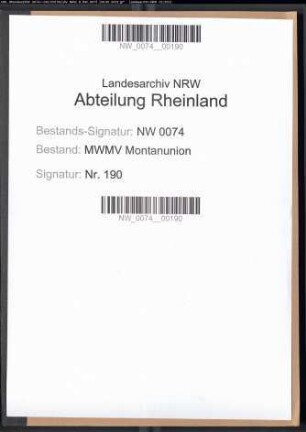 Allgemeine Angelegenheiten der Montanunion