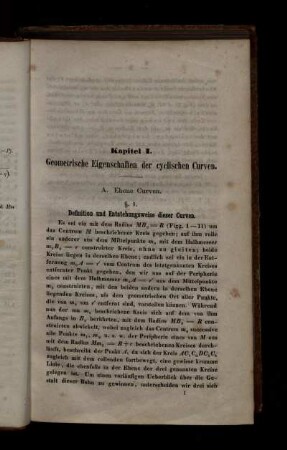 Kapitel I. Geometrische Eigenschaften der cyclischen Curven.