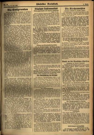 Zweite Ausgabe vom Donnerstag, den 27. Juli 1933.