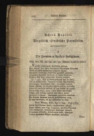 Achtes Kapitel. Virgilisch-Ovidische Parallelen