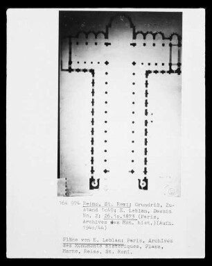 Grundriss der Kirche Saint-Rémi zu Reims, Zustand von 1049