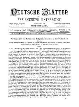 Vorfragen für die Reform des Religionsunterrichts in der Volksschule : (Schluß)