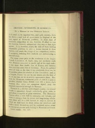 British Interests in Morocco.