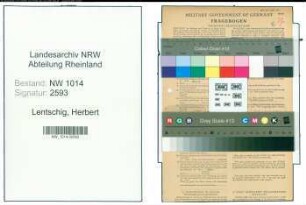 Entnazifizierung Herbert Lentschig , geb. 26.07.1920 (Metzger)