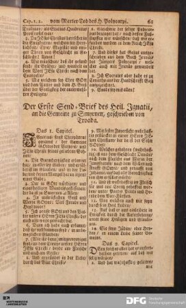 Der Erste Send-Brief des Heil. Ignatii [...].