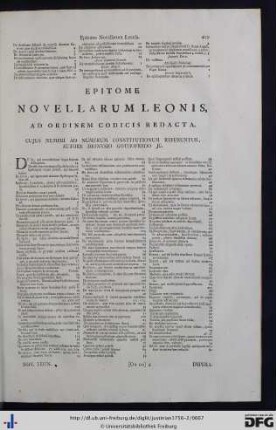 Epitome Novellarum Leonis, Ad Ordinem Codicis Redacta.