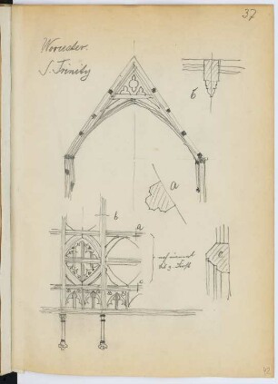 St. Trinity, Worcester: Details (aus: Skizzen- und Fotoalbum 26)