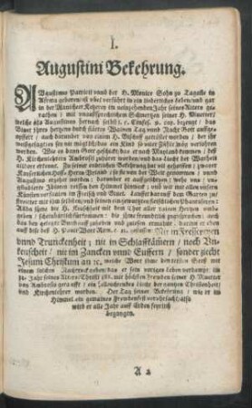 I. Augustini Bekehrung.