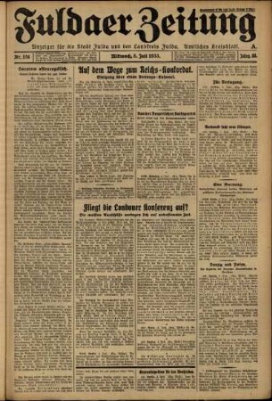 Ausgabe vom Mittwoch, den 05. Juli 1933.