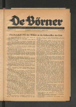 Osterbotschaft 1950 der Wälder an die Kulturvölker der Erde