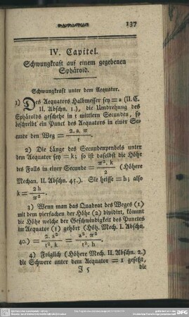 IV. Capitel. Schwungkraft auf einem gegebenen Sphäroid