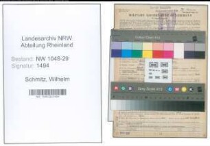 Entnazifizierung Wilhelm Schmitz , geb. 23.04.1904 (Beamter)