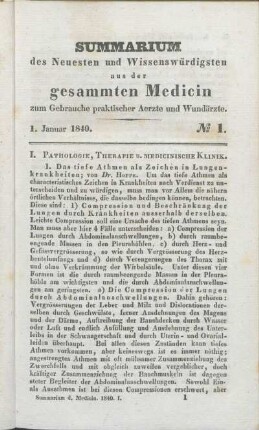 1. Januar 1840. No. 1.