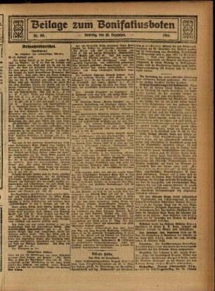 Zweite Ausgabe vom Sonntag, den 10. Dezember 1916.