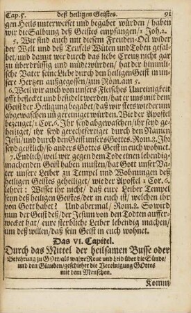 Cap. VI. Durch das Mittel der heilsamen Busse oder Bekehrung zu Gott, ...