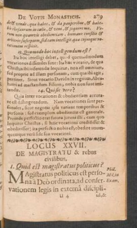 Locus XXVII. De Magistratu & rebus civilibus