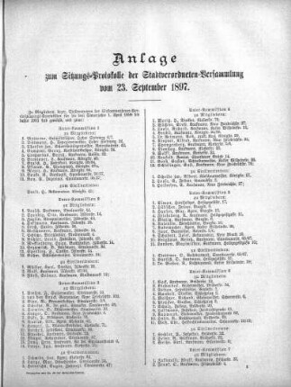Anlage zum Sitzungs-Protokolle der Stadtverordneten-Versammlung vom 23. September 1897