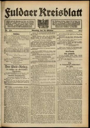 Ausgabe vom Dienstag, den 30. Oktober 1917.
