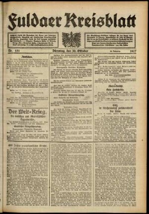 Ausgabe vom Dienstag, den 30. Oktober 1917.