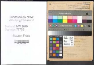 Entnazifizierung Franz Maurer , geb. 03.02.1897 (Lehrer)