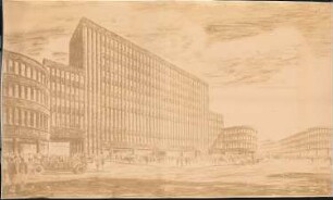 City-Neugestaltung Hindenburg: Städtisches Theater ?, Perspektivische Ansicht 1:200
