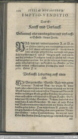 Emptio-Venditio, Das ist: Kauff und Verkauff