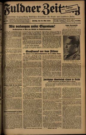 Ausgabe vom Freitag, den 19. Mai 1939.