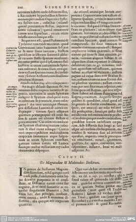 CAPUT II. De Magnitudine & Multitudine Stellarum.