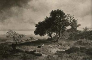Italienische Landschaft mit Eiche