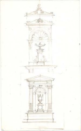 Lange, Ludwig; Skizzenblätter - 2. Variante - Architekturglieder (Details)