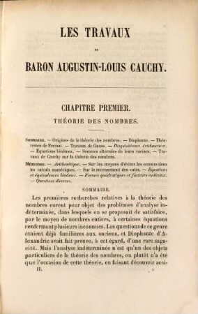 La vie et les travaux du Baron Cauchy : membre de l'Académie des sciences, 2. Partie scientifique