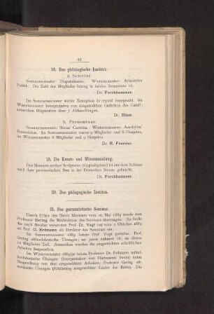 21. Das germanistische Seminar.