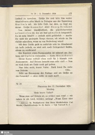 Nr 24. Piacenza den 12. Dezember 1836