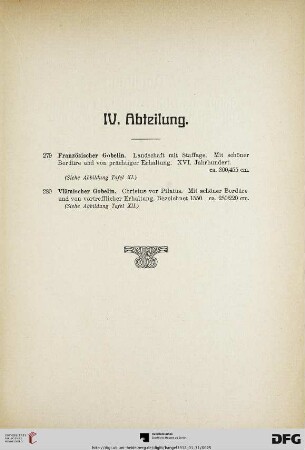 IV. Abteilung (Nr. 279-280)