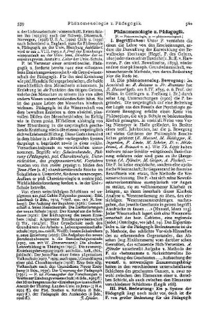Phänomenologie u. Pädagogik