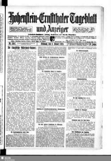 Hohenstein-Ernstthaler Tageblatt und Anzeiger : Hohenstein-Ernstthaler Zeitung, Nachrichten und Neueste Nachrichten ; Generalanzeiger für Hohenstein-Ernstthal mit Hüttengrund, Oberlungwitz, Gersdorf, Hermsdorf, Bernsdorf, ...