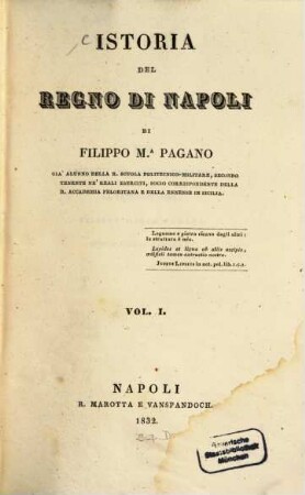 Istoria del regno di Napoli, 1