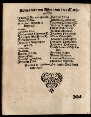 Folgen vorneme Astronomi oder Mathematici.