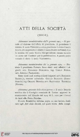 Atti della società: (1904)
