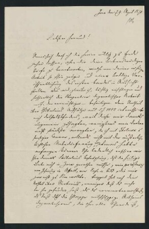 106r-107v, Brief: Jena den 29. April 1870