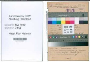 Entnazifizierung Paul Heinrich Heep , geb. 24.08.1901 (Kaufmaennischer Angestellter)